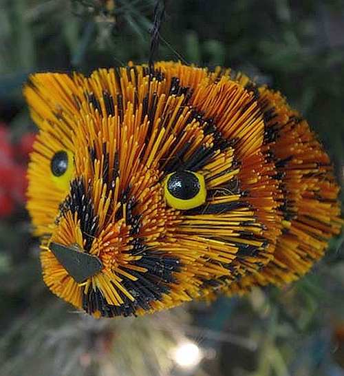 Brushart Bristle Brush Bauble Ornament Tiger